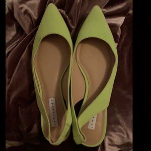 James Chan suede sling back stiletto